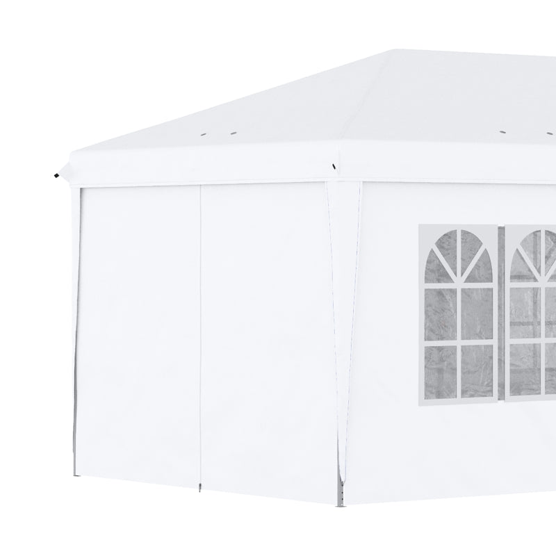 3 X 6 M Pop Up Gazebo With Sides And Windows, White