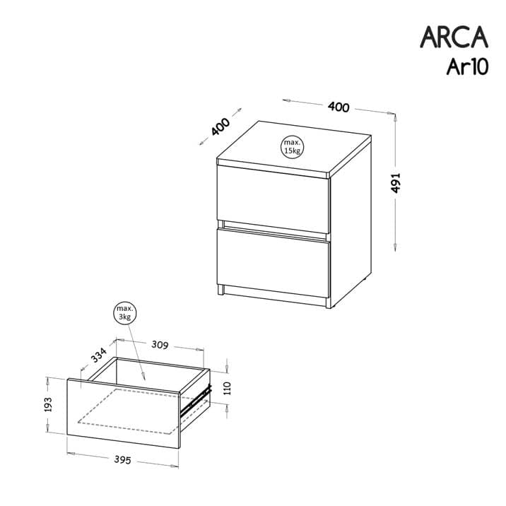 Arca AR10 Bedside Cabinet