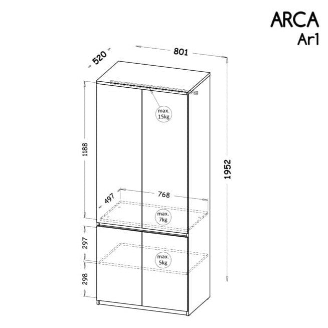 Arca AR1 Wardrobe 80cm