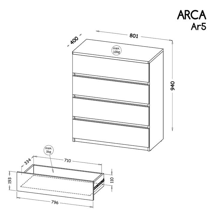 Arca AR5 Chest of Drawers