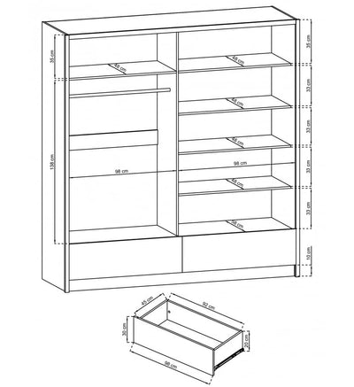 Aria II Sliding Door Wardrobe 204cm