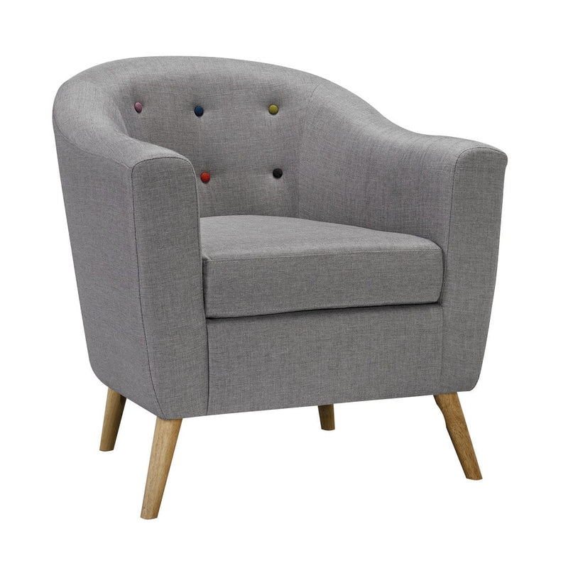 Hudson Chair With Buttons Grey