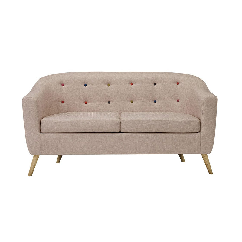 Hudson Sofa With Buttons Beige