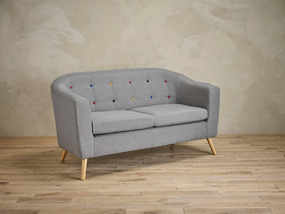 Hudson Sofa With Buttons Grey