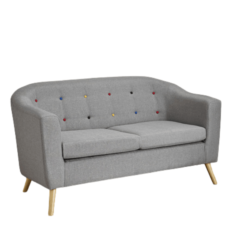 Hudson Sofa With Buttons Grey