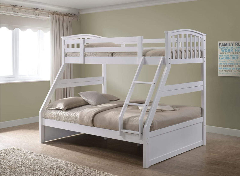 Archie Triple Bunk Bed Includes 2 X Drawers - White