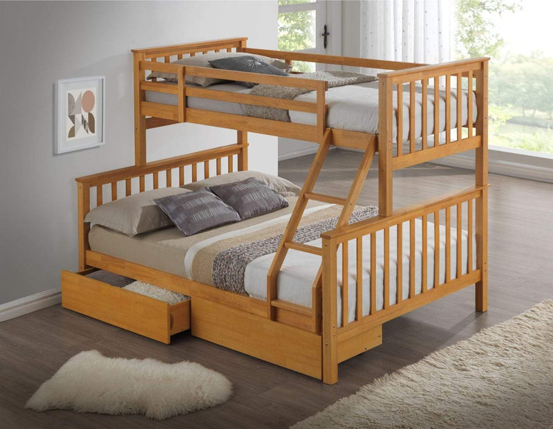 Charlotte 2 In 1 Beech Three Sleeper Bunk Bed