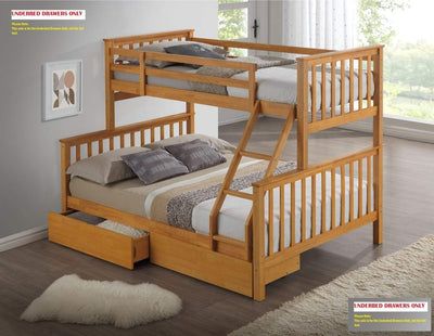 Charlotte 2 In 1 Beech Three Sleeper Bunk Bed