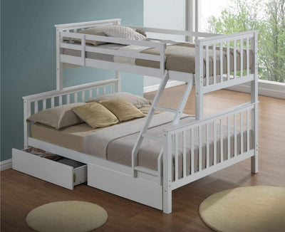 Charlotte 2 In 1 White Three Sleeper Bunk Bed