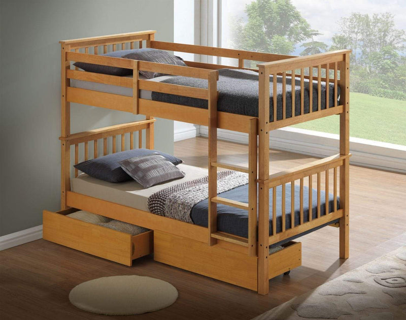 Louis 2 In 1 Bunk Bed - Beech