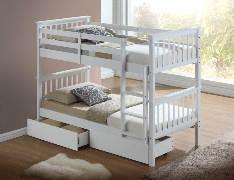 Louis 2 In 1 White Bunk Bed