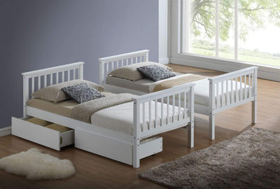 Louis 2 In 1 White Bunk Bed