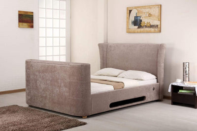 Bluetooth TV Bed - Mink Fabric - Double