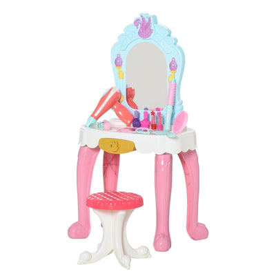 Children's 20 Pcs Beauty Dressing Table And Stool