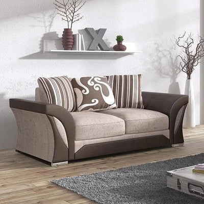 Sparrow Chenille Fabric 2 Seater Sofa - Black & Grey / Brown & Beige