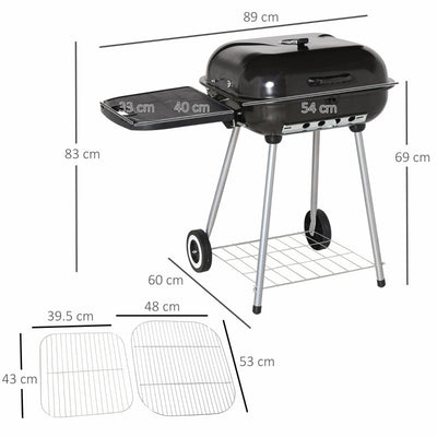 Portable Charcoal Grill-Black