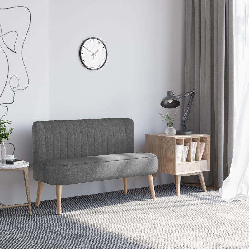 Modern Double Seat Sofa , Dark Grey