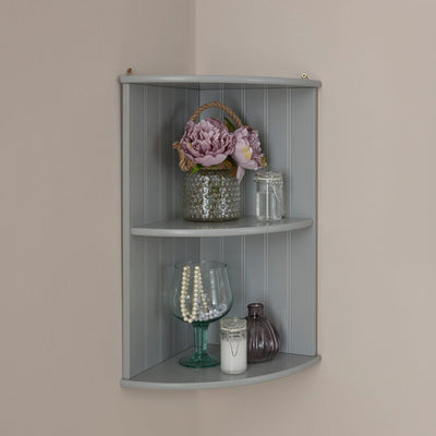 Colonial Corner Wall Shelf Unit Grey