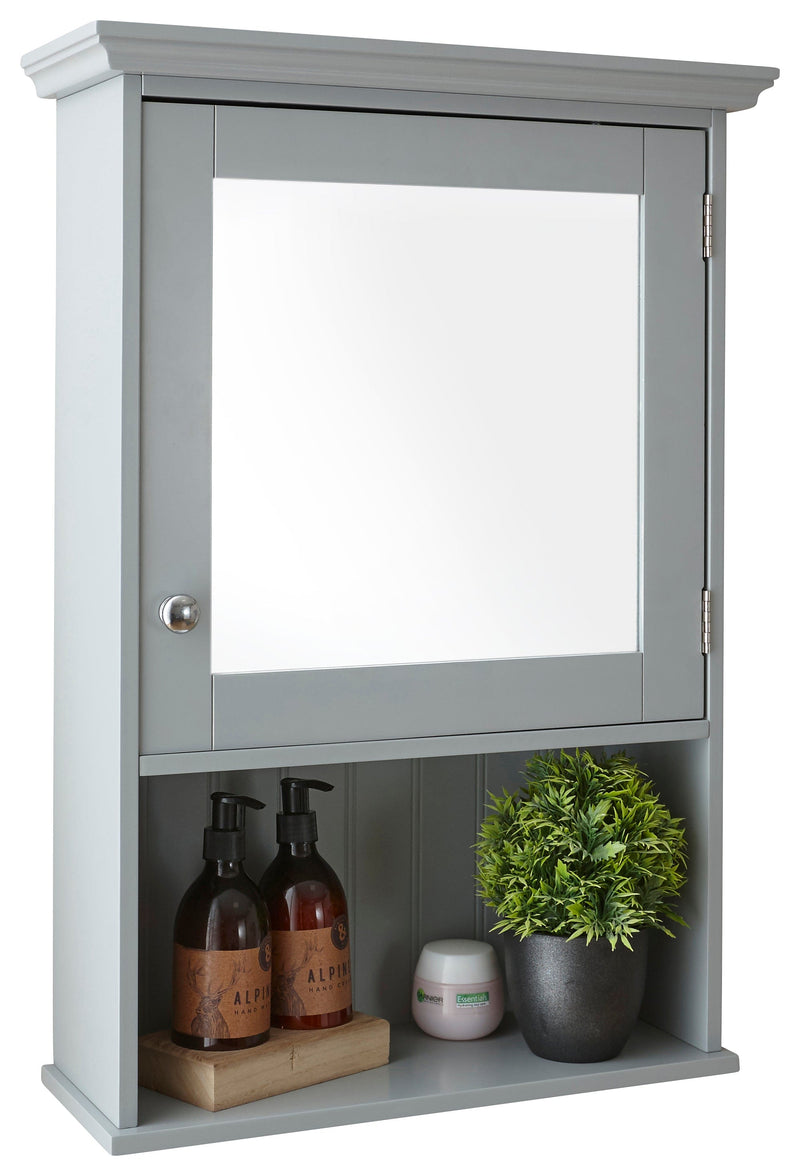 Colonial Mirrored Cabinet Grey