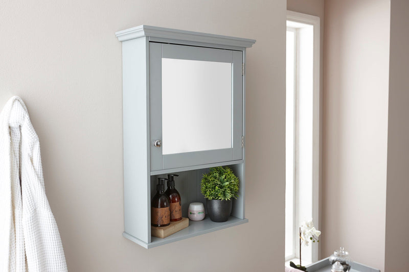 Colonial Mirrored Cabinet Grey