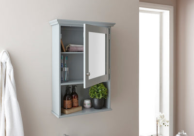 Colonial Mirrored Cabinet Grey