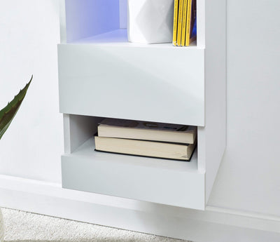 Galicia Tall Shelving Units - White - Twin Pack