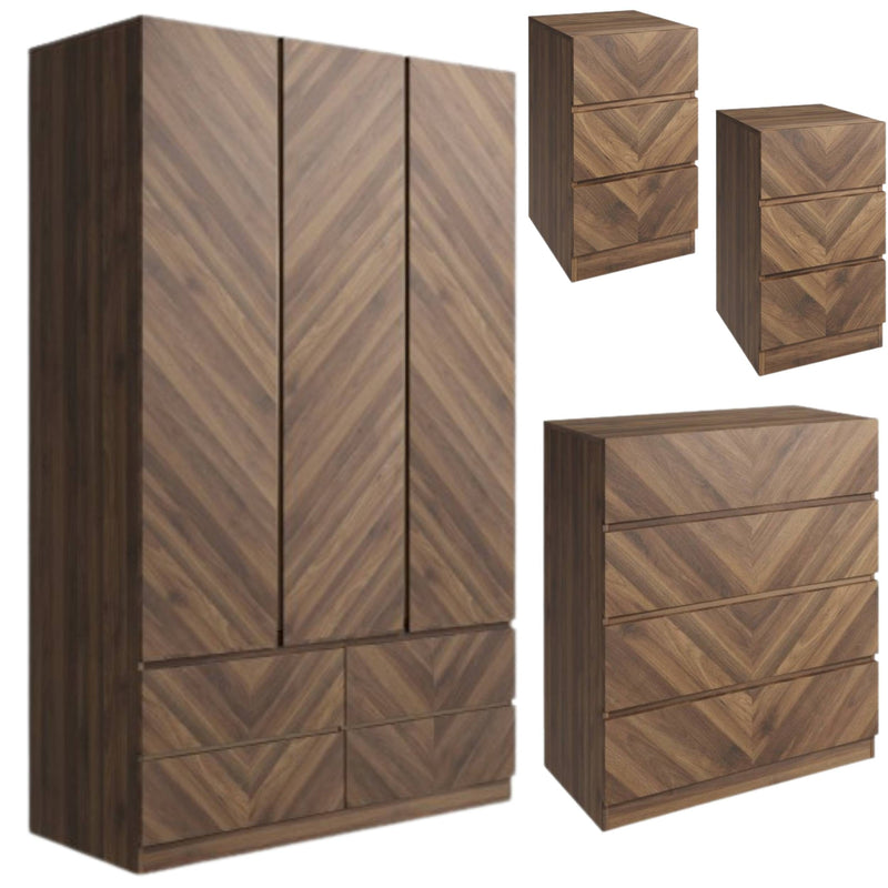 Catania 4 Piece Bedroom Set Walnut GFW