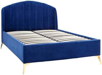 Pettine 3 Piece Bedroom Set in Royal Blue - Lift Up Bed, Chair & Storage Ottoman