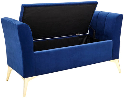 Pettine 3 Piece Bedroom Set in Royal Blue - Lift Up Bed, Chair & Storage Ottoman