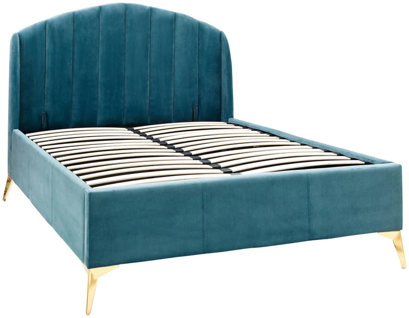 Pettine 3 Piece Bedroom Set in Teal - Lift Up Bed, Chair & Storage Ottoman