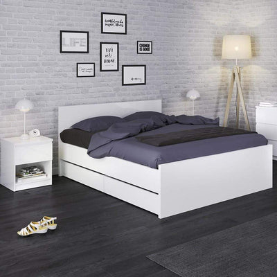 Naia Bedside - 1 Drawer 1 Shelf in White High Gloss