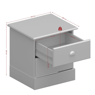 Nola 2 Drawer Bedside White & Pine