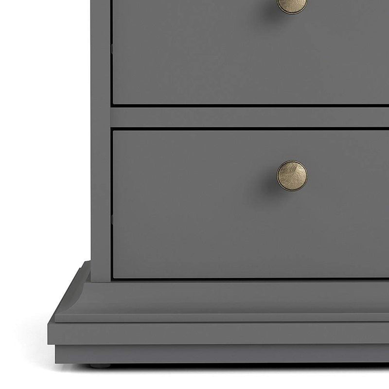 Paris Bedside 2 Drawers in Matt Grey