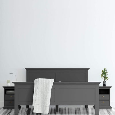 Paris Bedside 2 Drawers in Matt Grey