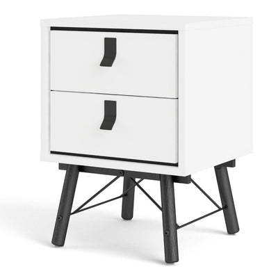 Ry Bedside Cabinet 2 Drawer In Matt White