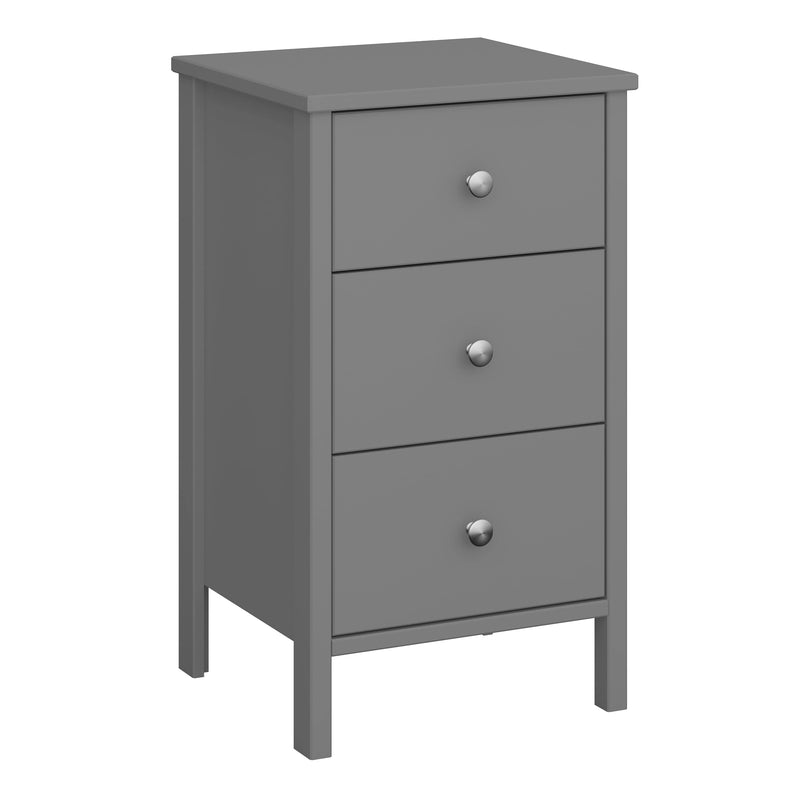 Tromso 3 Drawer Bedside Grey