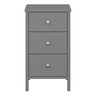 Tromso 3 Drawer Bedside Grey