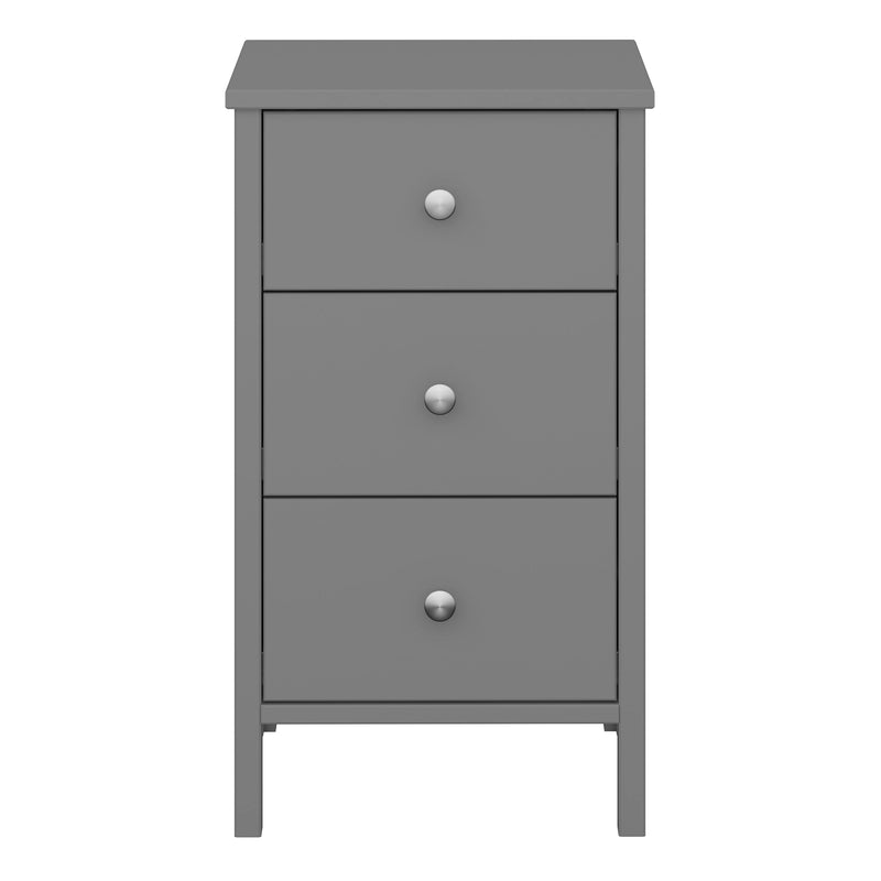 Tromso 3 Drawer Bedside Grey