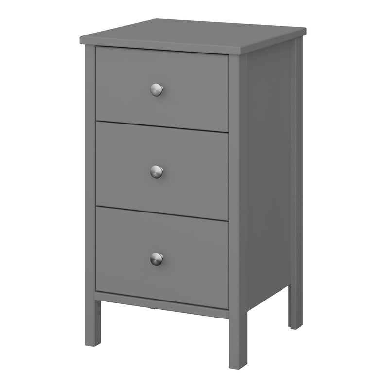 Tromso 3 Drawer Bedside Grey