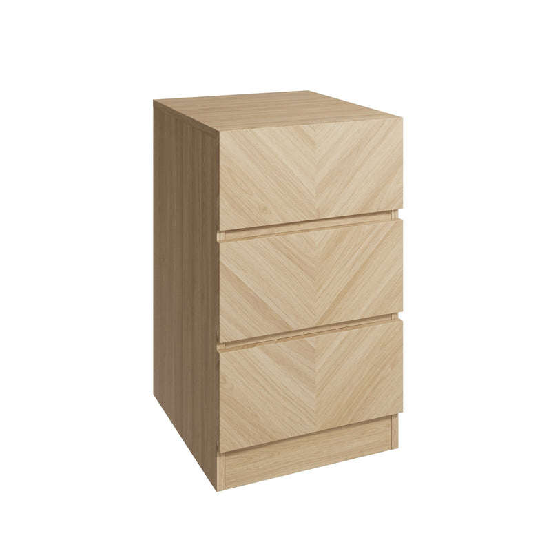 Catania 3 Drawer Bedside Table Euro Oak