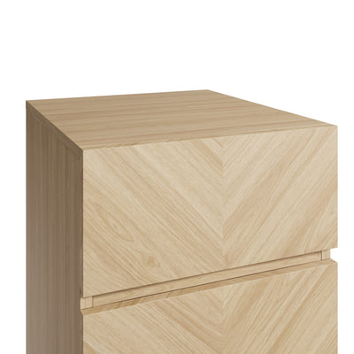 Catania 3 Drawer Bedside Table Euro Oak