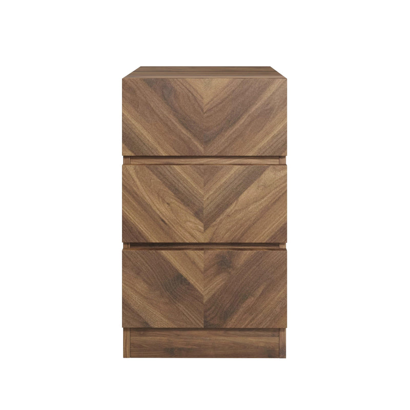 Catania 3 Drawer Bedside Table Royal Walnut