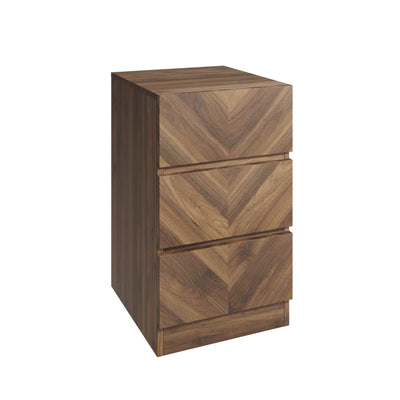 Catania 3 Drawer Bedside Table Royal Walnut