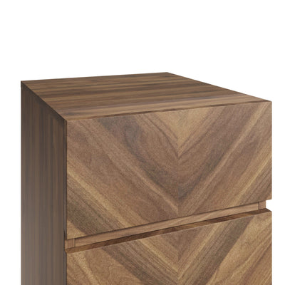 Catania 3 Drawer Bedside Table Royal Walnut