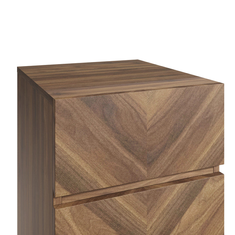 Catania 3 Drawer Bedside Table Royal Walnut - Twin Pack