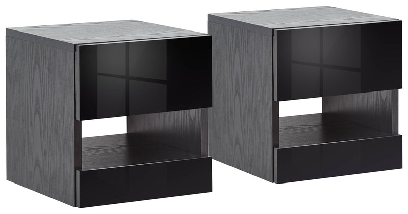 Galicia Pair Of Wall Hanging Bedside Tables Black