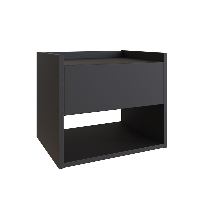 Harmony Wall Mounted Pair Of Bedside Tables Anthracite - GFW