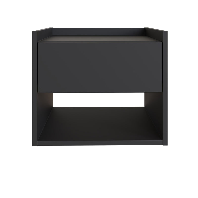 Harmony Wall Mounted Pair Of Bedside Tables Anthracite - GFW