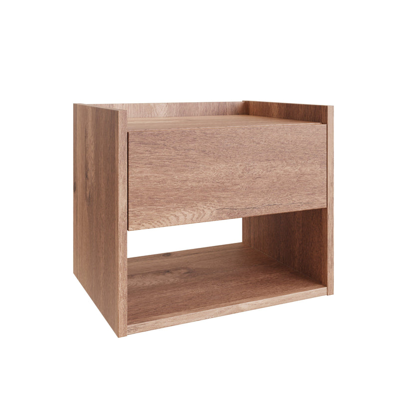 Harmony Wall Mounted Pair Of Bedside Tables Oak - GFW