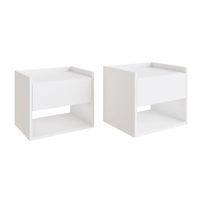 Harmony Wall Mounted Pair Of Bedside Tables White - GFW